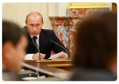 Prime Minister Vladimir Putin chairs a Cabinet meeting