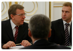 First Deputy Prime Minister Igor Shuvalov and Deputy Prime Minister - Finance Minister – Alexei Kudrin at a meeting of the Government Presidium