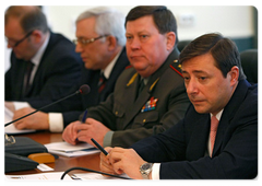 Governor of the Krasnoyarsk Territory Alexander Khloponin at a meeting to organise an innovative cluster for 