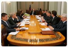 Prime Minister Vladimir Putin chaired an economic meeting