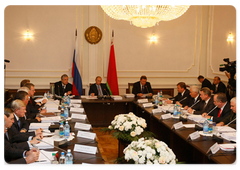 Russian Prime Minister Vladimir Putin and Belarusian Prime Minister Sergei Sidorsky addressed a meeting of the Council of Ministers of the Russia-Belarus Union State
