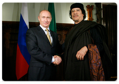 Prime Minister Vladimir Putin met with Muammar Gaddafi, the Leader of the Libyan Revolution