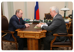Vladimir Putin held a meeting with Governor of the Voronezh Region Vladimir Kulakov