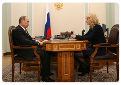 Prime Minister Vladimir Putin held a meeting with Health and Social Development Minister Tatyana Golikova