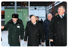 Prime Minister Vladimir Putin visited the Torfyanovka international transport crossing point on the Russian-Finnish border in the Leningrad Region
