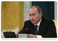 Prime Minister Vladimir Putin addressed the State Border Commission in St Petersburg