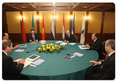 Prime Minister Vladimir Putin takes part in a meeting of the EurAsEC Interstate Heads of Government Council