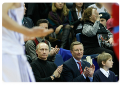 Prime Minister Vladimir Putin watched a Euroleague round 8 basketball match between CSKA Moscow and Real Madrid