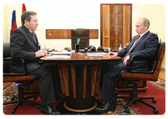 Prime Minister Vladimir Putin met with Lipetsk Region Governor Oleg Korolev