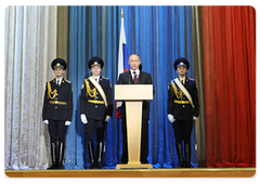 Prime Minister Vladimir Putin made a speech at a Kremlin gala devoted to the Security Services Employee Day