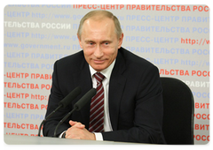 В.В.Путин поздравил журналистов правительственного пула с Новым годом