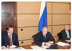 Russian Prime Minister Vladimir Putin chaired a conference on the development of the ship-building industry