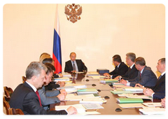 Prime Minister Vladimir Putin, addressing a meeting of the Government Presidium, focused on the mechanisms of implementing federal targeted programmes.