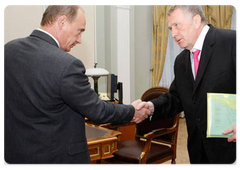 Prime Minister Vladimir Putin met with Vladimir Zhirinovsky, Deputy Speaker of the State Duma and leader of the Liberal-Democratic Party