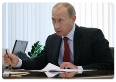 Russian Prime Minister Vladimir Putin held a meeting with Governor of the Nizhny Novgorod Region Vladimir Shantsev