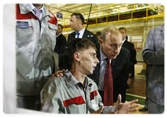Russian Prime Minister Vladimir Putin visited a new production complex of GAZ Group