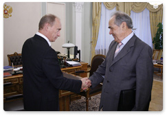 В.В.Путин провел рабочую встречу с Президентом Республики Татарстан М.Ш.Шаймиевым
