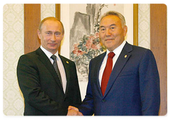 During his visit to the People's Republic of China Prime Minister Vladimir Putin had a meeting with President of Kazakhstan Nursultan Nazarbayev