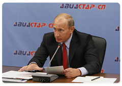 Prime Minister Vladimir Putin chaired a conference on expanding civilian aircraft production in Ulyanovsk