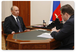Председатель Правительства Российской Федерации В.В.Путин провел рабочую встречу с министром энергетики РФ С.И.Шматко