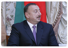 Президент Республики Азербайджан Ильхам Алиев на встрече с Председателем Правительства РФ Владимиром Путиным