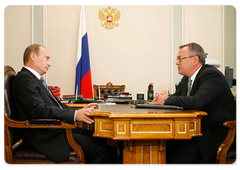 Prime Minister Vladimir Putin had a working meeting with VTB (Vneshtorgbank) President Andrei Kostin