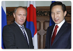 Председатель Правительства Российской Федерации В.В.Путин встретился с Президентом Республики Корея Ли Мен Баком