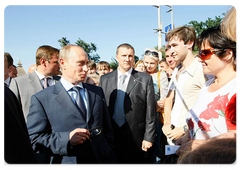 Председатель Правительства России В.В.Путин прибыл с рабочей поездкой в Астрахань