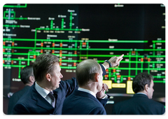 Председатель Правительства Российской Федерации В.В.Путин посетил центральное производственное диспетчерское управление ОАО «Газпром»