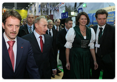 Prime Minister Vladimir Putin visited the largest in Europe agricultural fair, Internationale Gruene Woche (International Green Week)