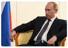 Председатель Правительства Российской Федерации В.В.Путин провел беседу с Президентом Государства Израиль Ш.Пересом