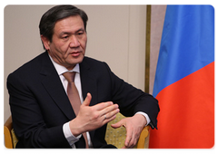 Председатель Правительства Российской Федерации провел встречу с Президентом Монголии Н.Энхбаяром