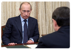 Prime Minister Vladimir Putin had a working meeting with Transport Minister Igor Levitin