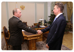 В.В.Путин провел рабочую встречу с Председателем Правления ОАО «Газпром»  А.Б.Миллером