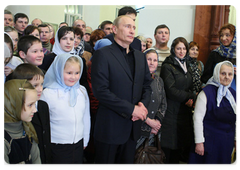Председатель Правительства Российской Федерации В.В.Путин на Рождественском богослужении в Сретенской церкви г. Петрозаводска