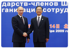 Prime Minister Vladimir Putin attending a closed meeting for the prime ministers of the Shanghai Cooperation Organisation