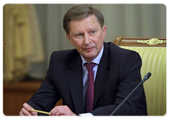 Deputy Prime Minister Sergei Ivanov at a Government meeting