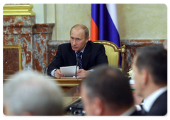 Prime Minister Vladimir Putin chairs a Government meeting