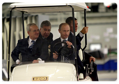 Prime Minister Vladimir Putin visited the welding and assembly shops and attended the inauguration of full capacity production at a Volkswagen Group Rus auto assembly plant in the Kaluga Region