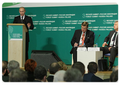 Председатель Правительства Российской Федерации В.В.Путин выступил на открытии Третьего российско-финляндского Лесного Саммита