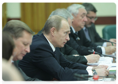 Prime Minister Vladimir Putin, who is on a working visit to Kaliningrad, chairing a meeting of the Presidium of the Presidential Council on Local Government Development