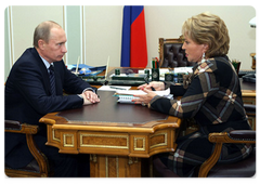 Председатель Правительства Российской Федерации В.В.Путин встретился с губернатором Санкт-Петербурга В.И.Матвиенко