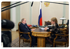 Председатель Правительства Российской Федерации В.В.Путин встретился с губернатором Санкт-Петербурга В.И.Матвиенко