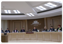 Prime Minister Vladimir Putin conducts a meeting of the State Border Commission