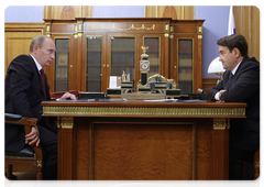 Prime Minister Vladimir Putin met with Transport Minister Igor Levitin