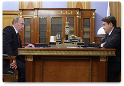 Председатель Правительства Российской Федерации В.В.Путин встретился с Министром транспорта России И.Е.Левитиным
