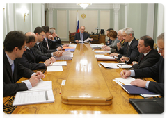 Prime Minister Vladimir Putin at a meeting on housing and utilities