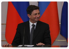 Prime Minister Vladimir Putin and Slovenian Prime Minister Borut Pahor held a joint press conference