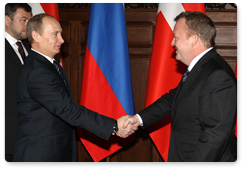 Председатель Правительства Российской Федерации В.В.Путин встретился с Премьер-министром Королевства Дания Л.Лёкке Расмуссеном