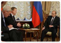 Prime Minister Vladimir Putin with Danish Prime Minister Lars Lokke Rasmussen